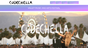 Web screen of Home page slide-show from Codechella site