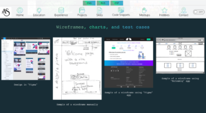 screen of Charts page from Portfolio site Web