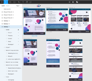 screen of Marketing project design in Figma