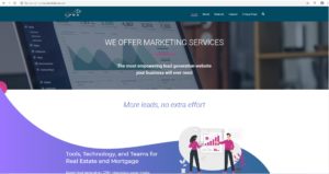 Web screen of Marketing website header