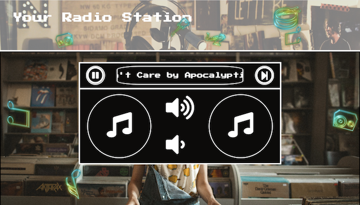 Web screen of Radio Station website Project